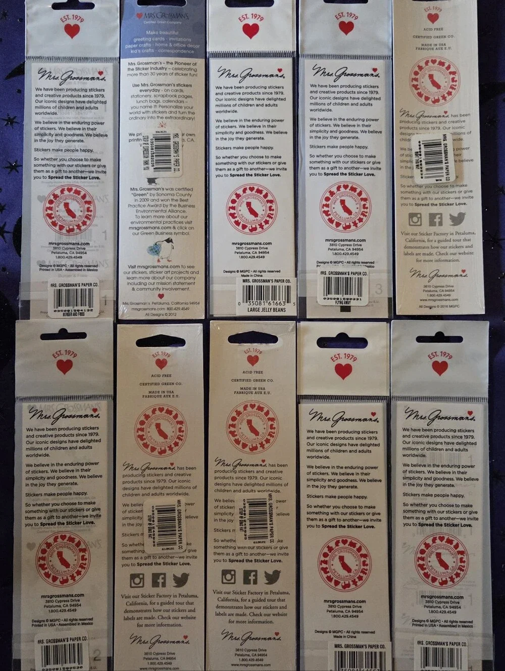 Vintage Mrs Grossmans Sticker Packs Lot Deadstock Unopened 13 Total Packs